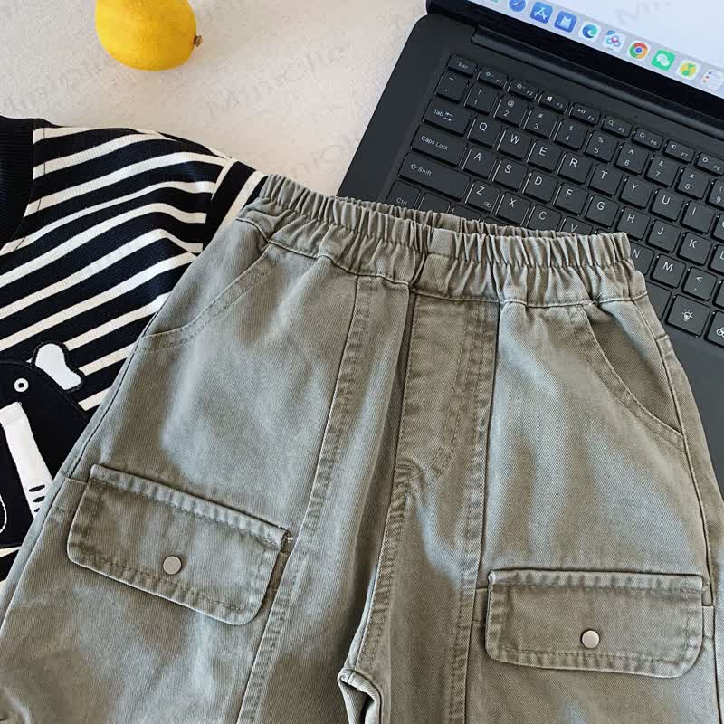 Toddler Boy Solid Color Utility Cargo Pants - image 6