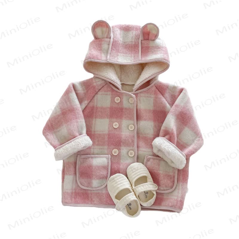 Baby Toddler Pink Fleece Lined Hooded Coat - image 2