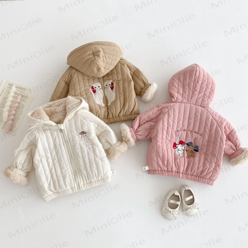 Baby Toddler Girl Quilted Hooded Jacket - image 6