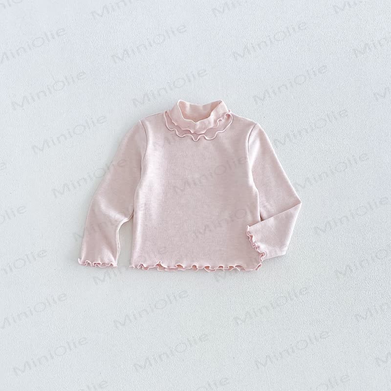 Baby Toddler Girl Soft Pastel Ruffle Collar T-Shirt - Pink - 6-7T - image 2