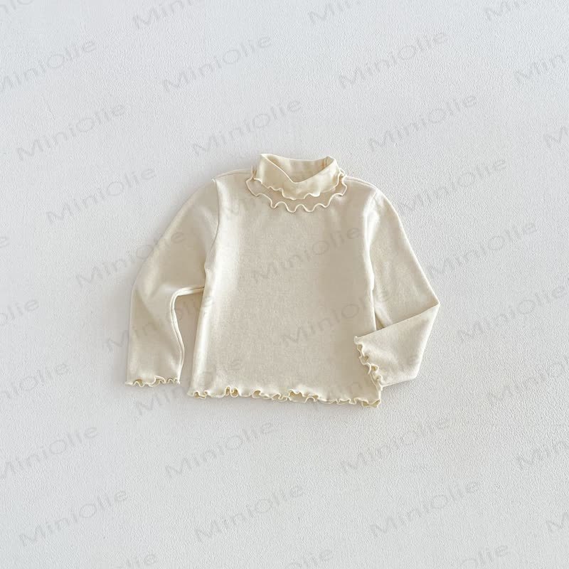 Baby Toddler Girl Soft Pastel Ruffle Collar T-Shirt - Beige - 6-7T - image 5