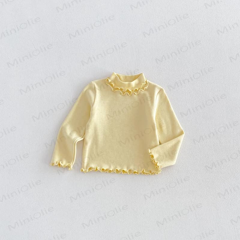 Baby Toddler Girl Soft Pastel Ruffle Collar T-Shirt - Yellow - 6-7T - image 6