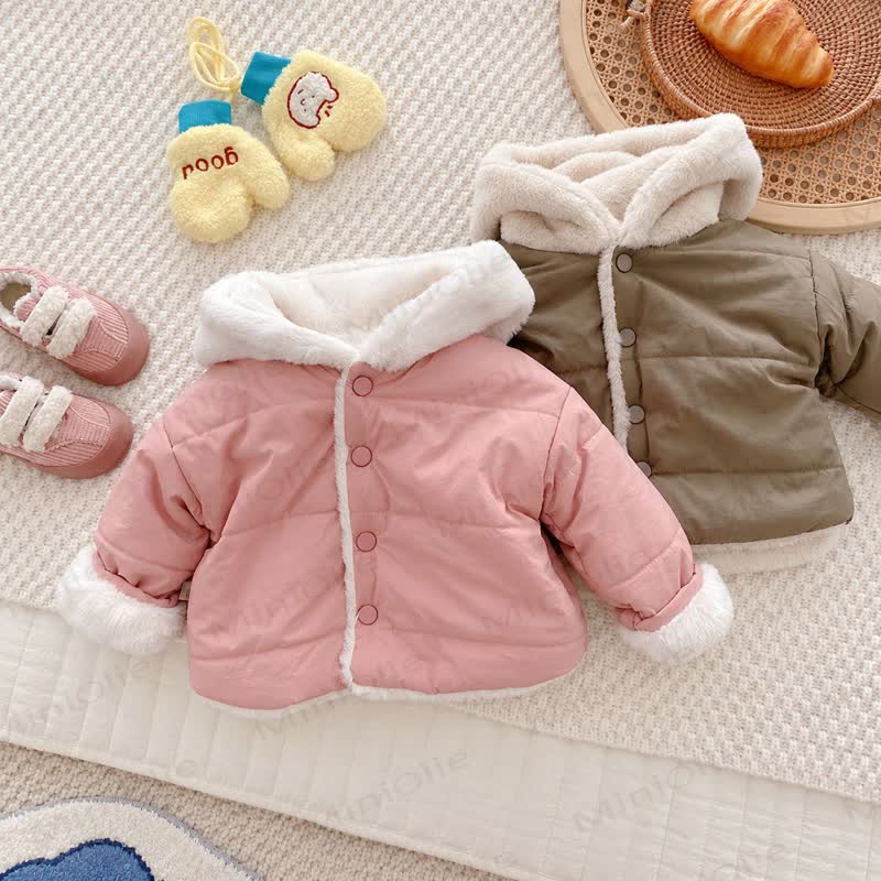 Baby Toddler Ear Fleece Puffer Jacket - image 5