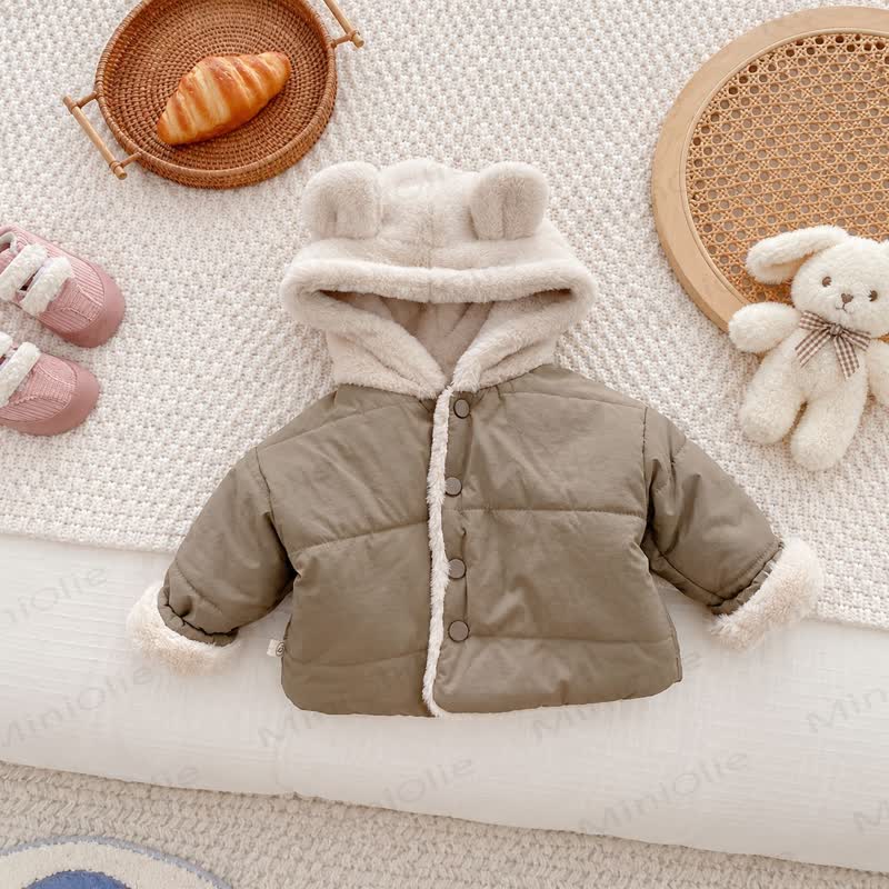 Baby Toddler Ear Fleece Puffer Jacket - Green - 4-5T - image 4