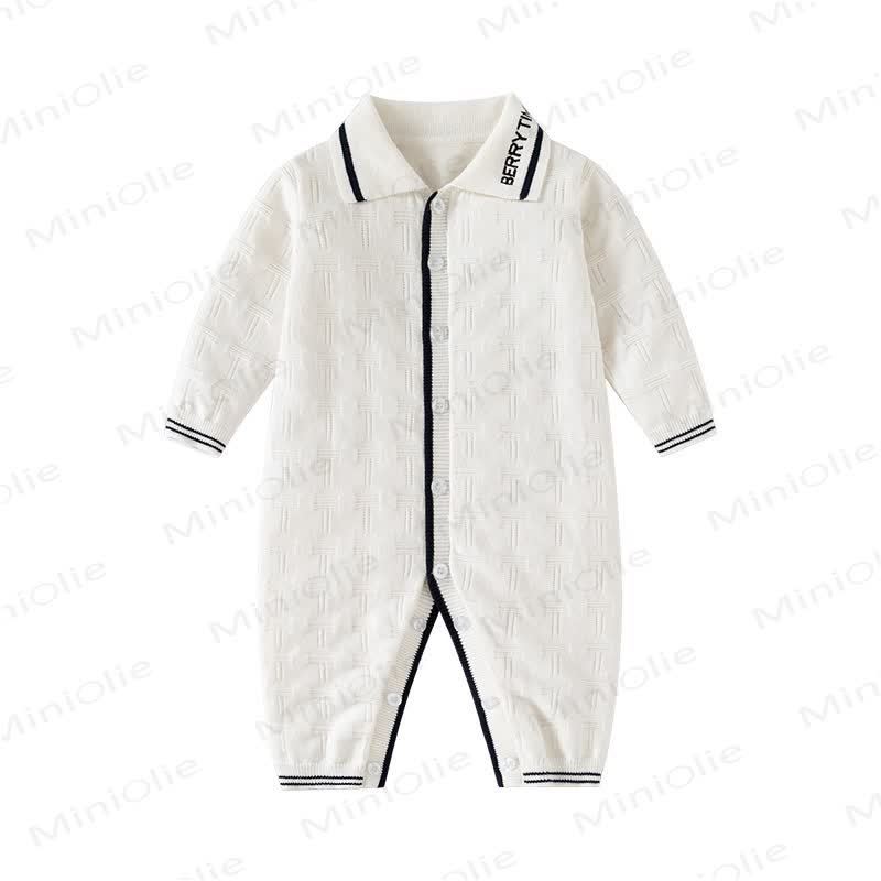 Baby Collared Snap Front Romper - White - 18-24M - image 5