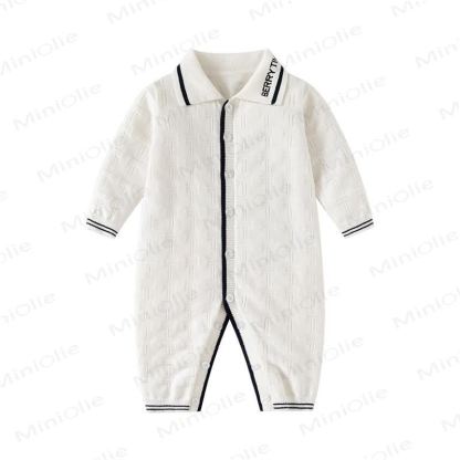 Baby Collared Snap Front Romper - White - 18-24M - image 5