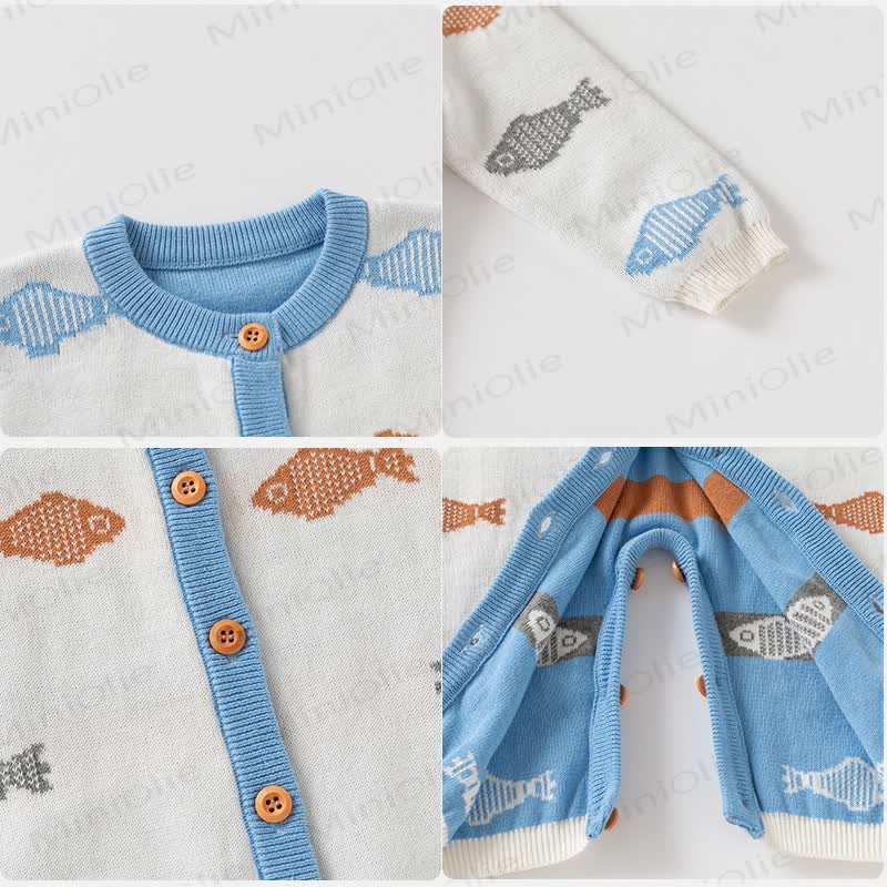 Baby Fish Button Front Romper - image 4