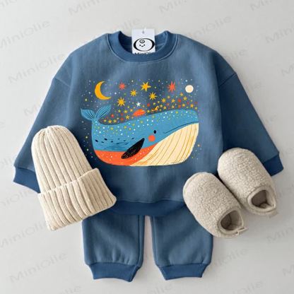 Baby Whale Sweatshirt 2-piece Blue Set - Blue - 2-3T - image 1