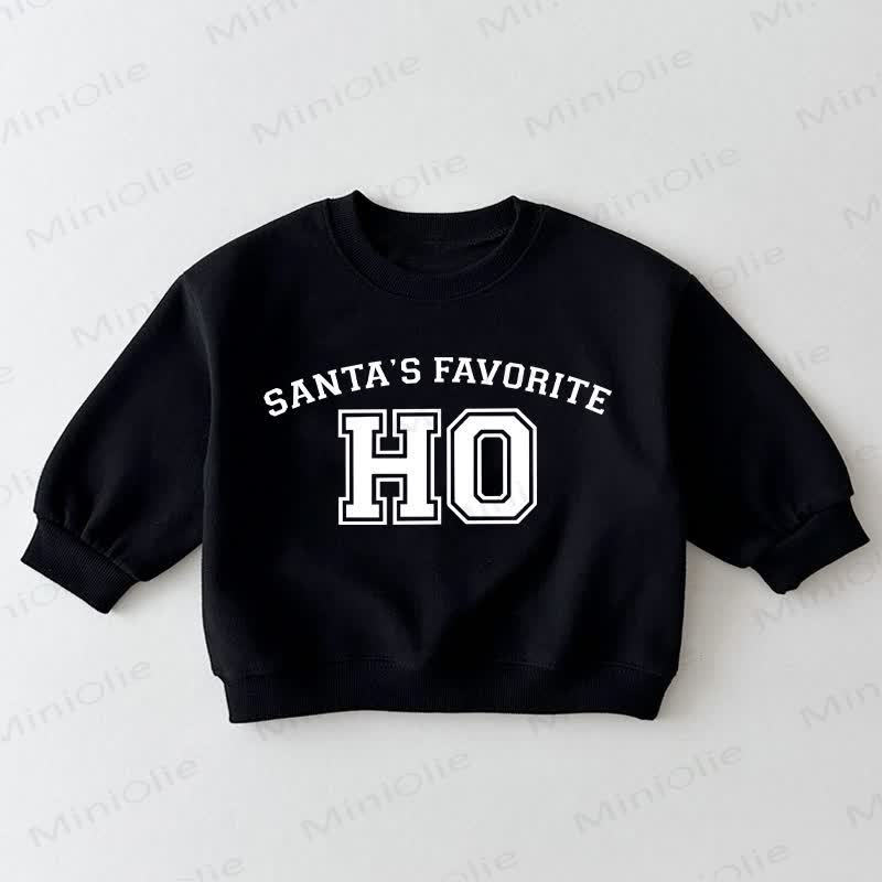 SANTA'S FAVORITE HO Baby Toddler Black Sweatshirt - Black - 3-5T - image 1