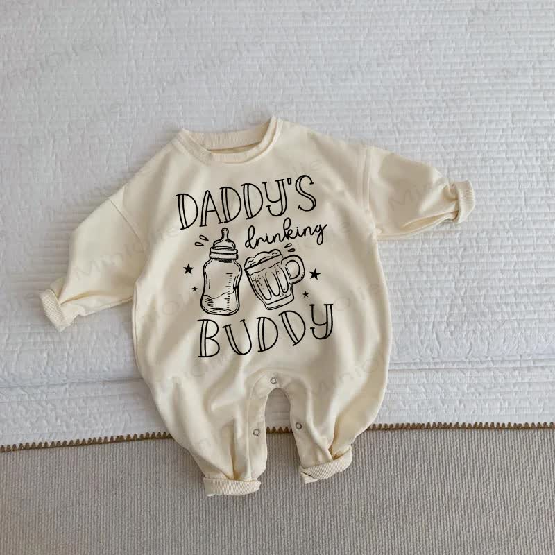 DADDY'S DRINKING BUDDY Baby Beige Romper - Beige - 2-3T - image 1