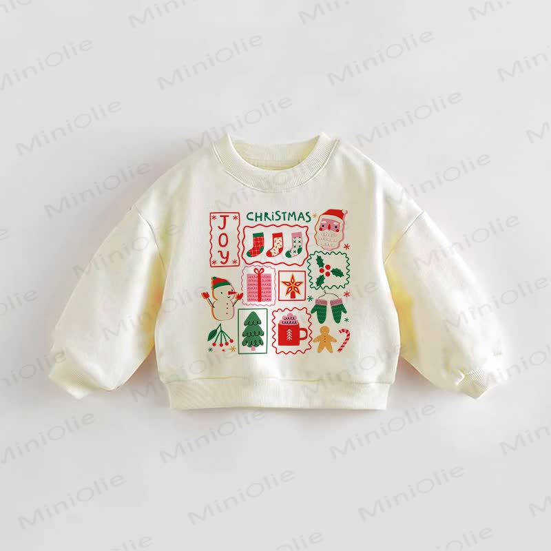 CHRISTMAS JOY Baby Toddler Cream Sweatshirt - Cream - 3-5T - image 1