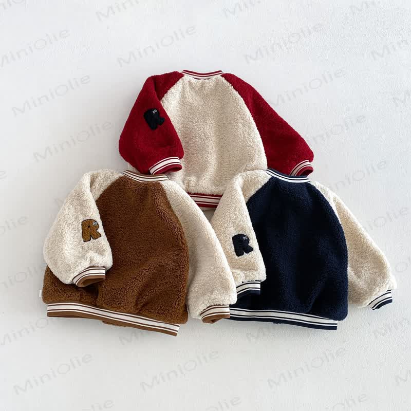 Toddler Soft Cartoon Patch Varsity Jacket - image 5