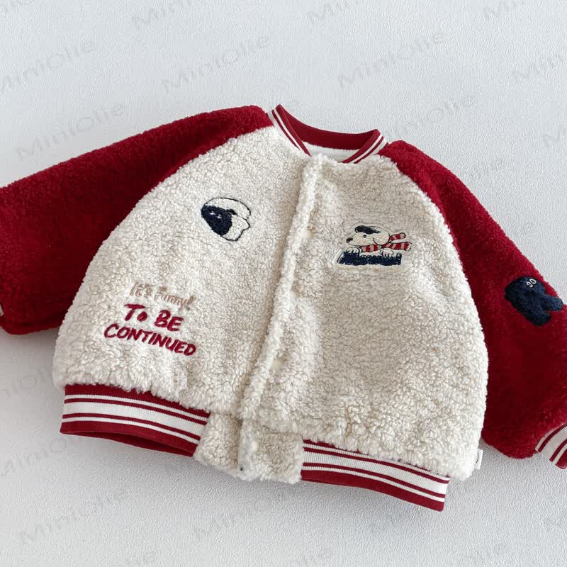 Toddler Soft Cartoon Patch Varsity Jacket - image 7