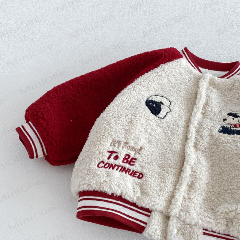 Toddler Soft Cartoon Patch Varsity Jacket - image 8