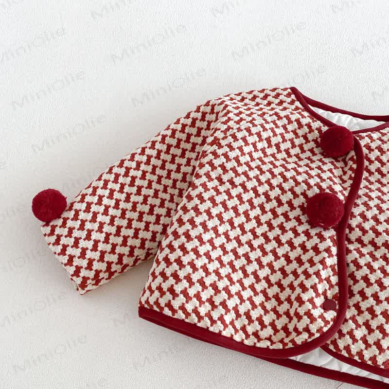  Baby Toddler Girl Red Plaid Outerwear Or Red Gauze Dress - image 4