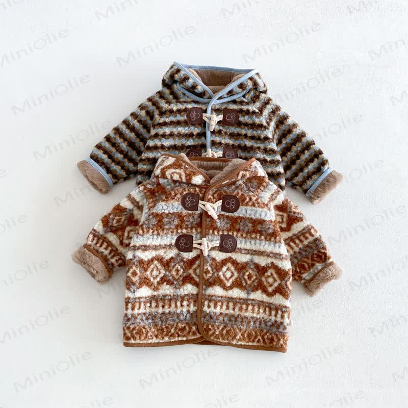 Baby Toddler Boy Bear Ears Stripe Fleece Hooded Outerwear - image 5