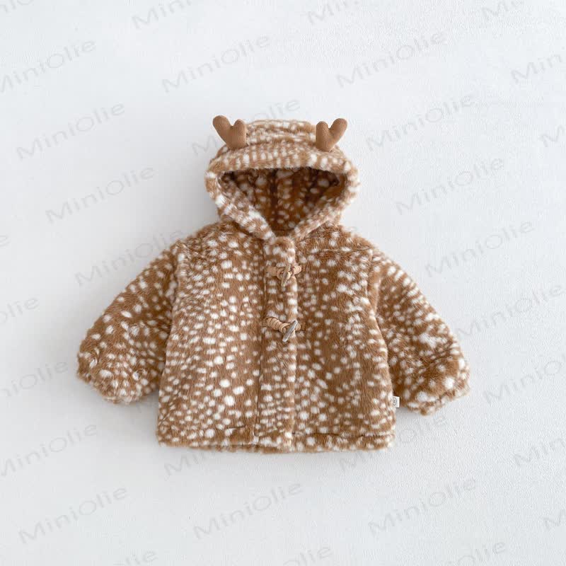 Baby Toddler Quilted Deer Dot Brown Hooded Outerwear Or Beige Leggings Or Beige Sweater Or Brown Sleeveless Dress Or Brown Boot Covers - Outerwear - 6-7T - image 3