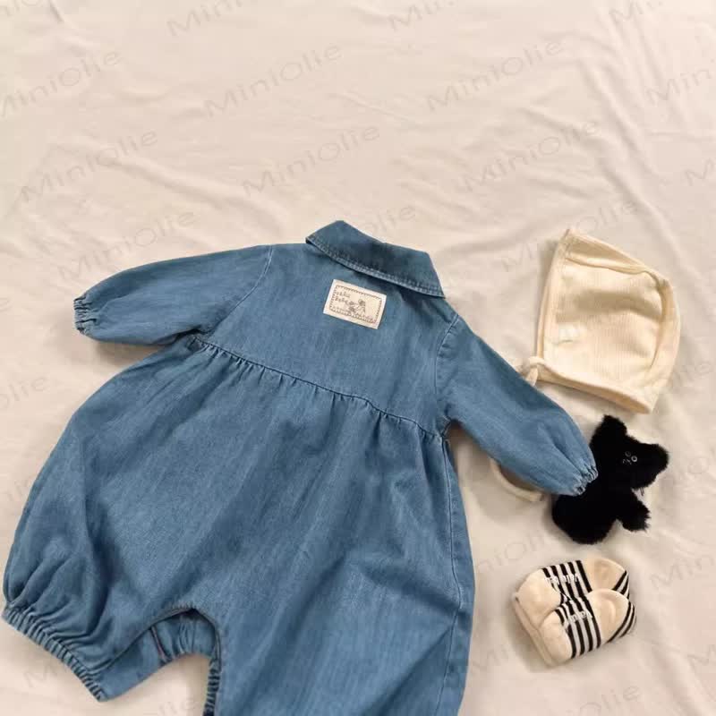 Baby Denim Bubble Romper - image 3