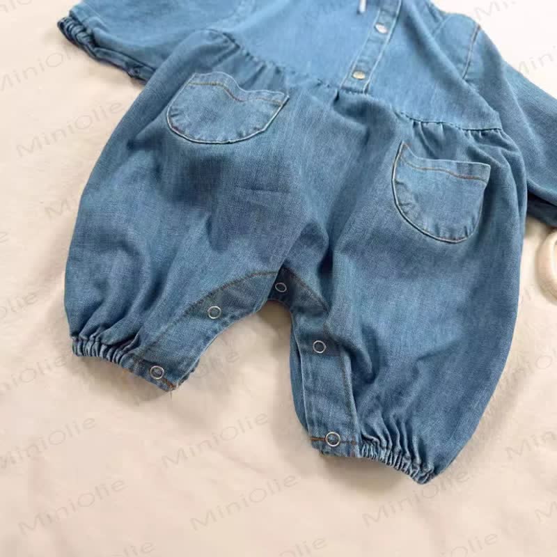 Baby Denim Bubble Romper - image 5