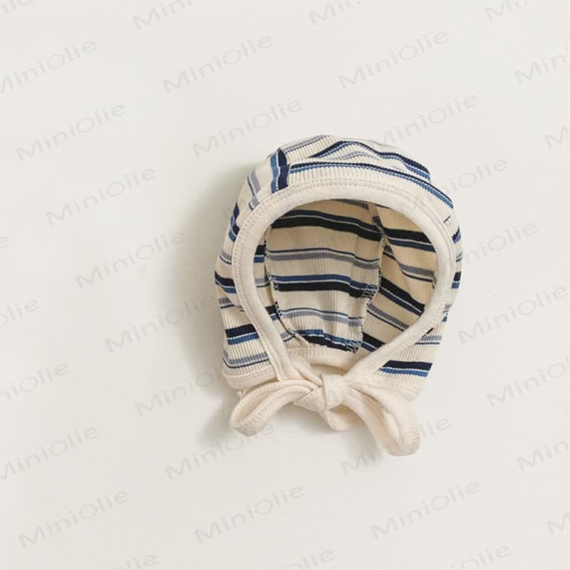 Baby Striped Romper With Matching Bonnet Or Romper Or Bonnet - Grey Bonnet - One Size - image 7