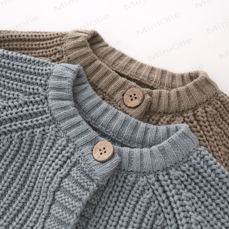 Baby Toddler Ribbed Button Sweater - image 6
