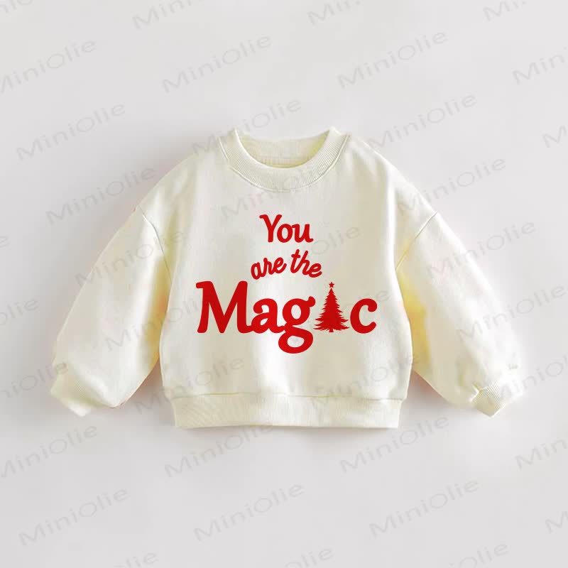 YOU ARE THE MAGIC Baby Toddler Christmas Tree Cream Sweatshirt - Cream - 3-5T - image 1