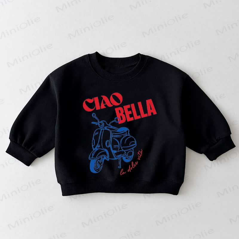 CIAO BELLA Baby Toddler Motorbike Black Sweatshirt - Black - 3-5T - image 1