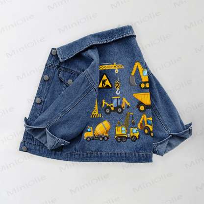 Toddler Kid Truck Denim Jacket - Blue - 10-11T - image 1