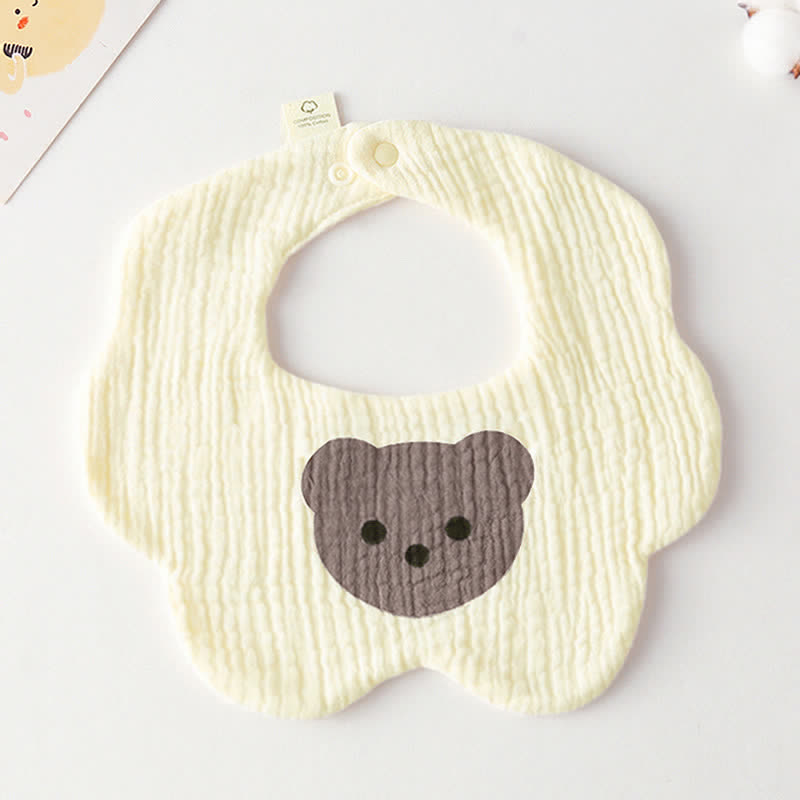  Baby Muslin Cotton Bear Bib - Beige - 0-12M - image 1