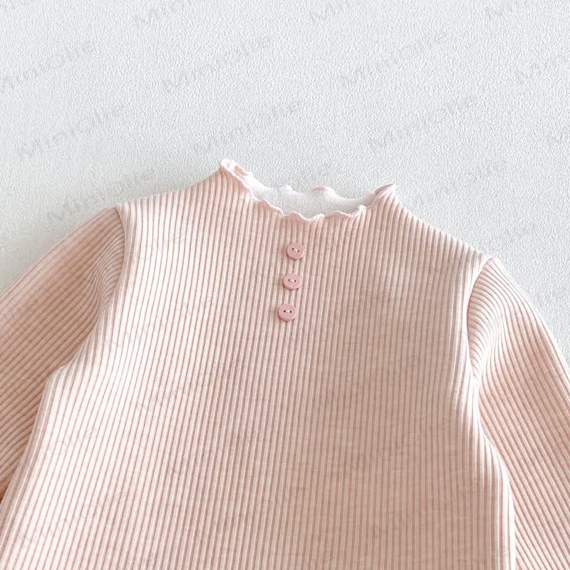 Baby Toddler Girl Fleece Ribbed Button Front Long Sleeve T-Shirt - image 8