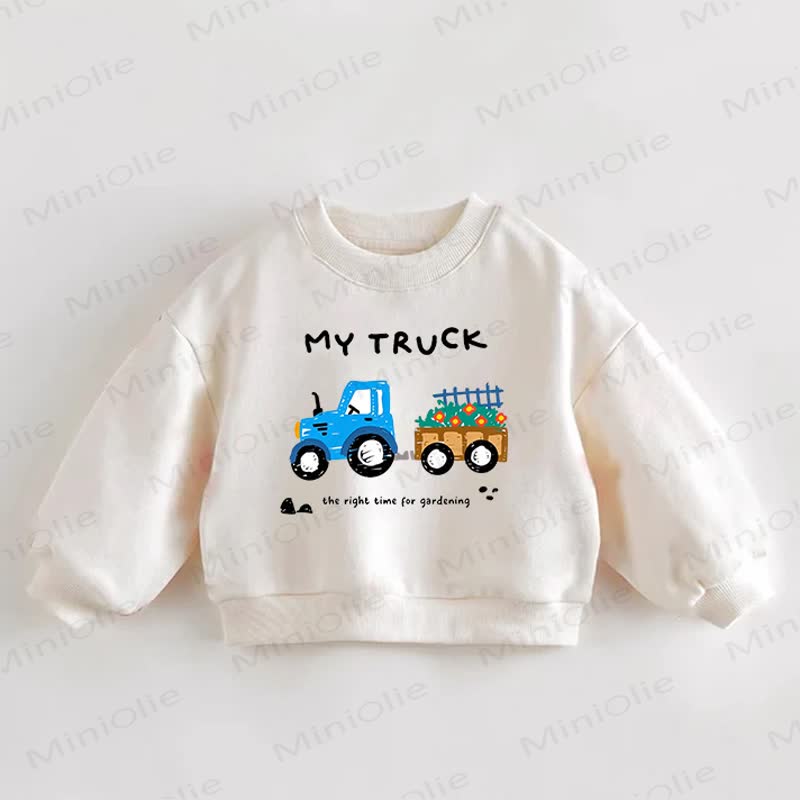 MY TRUCK Baby Toddler Car Print Cream Sweatshirt - Cream - 3-5T - image 1