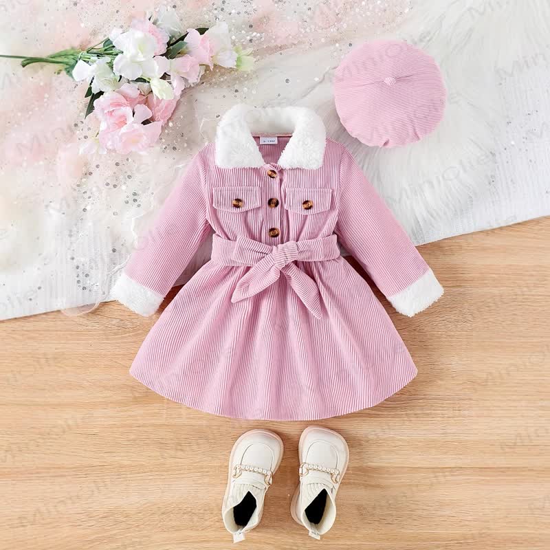 Baby Girl Pink Bow Dress with Hat - Pink - 18-24M - image 1