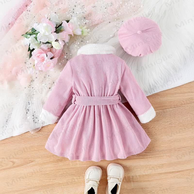 Baby Girl Pink Bow Dress with Hat - image 2