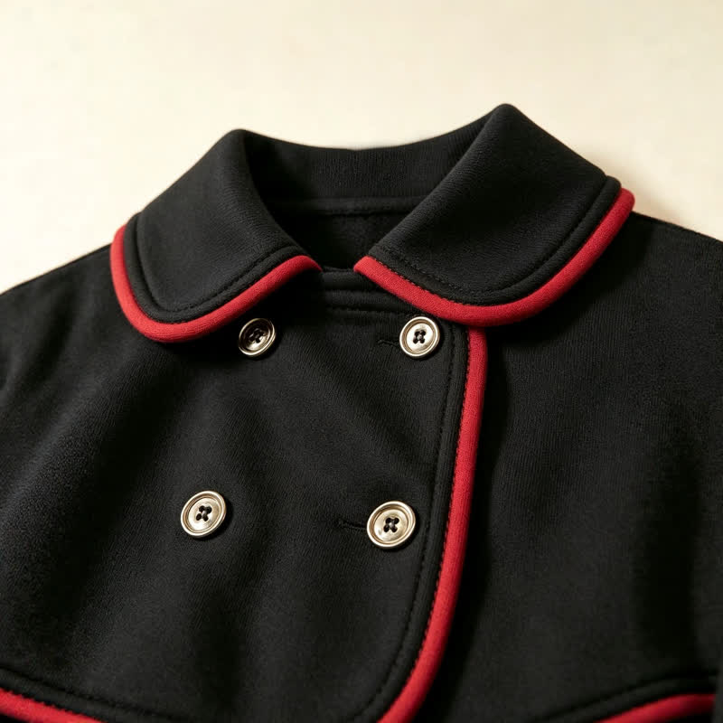 Baby Girl Christmas Cape Doll Collar Outerwear with Hat - image 4
