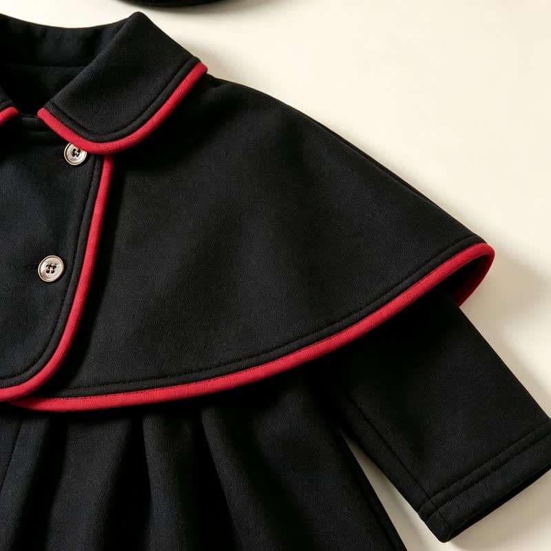 Baby Girl Christmas Cape Doll Collar Outerwear with Hat - image 5