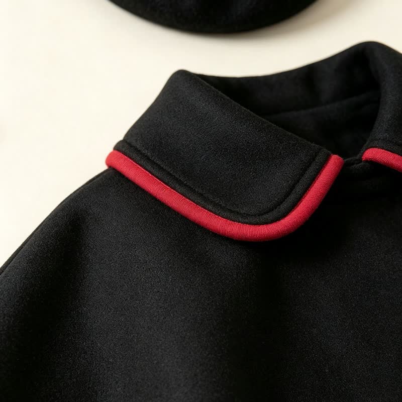 Baby Girl Christmas Cape Doll Collar Outerwear with Hat - image 7