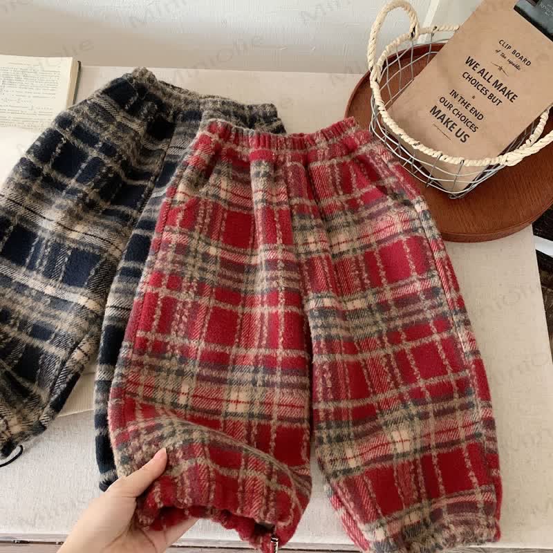 Toddler Vintage Plaid Drawstring Balloon Pants - image 5