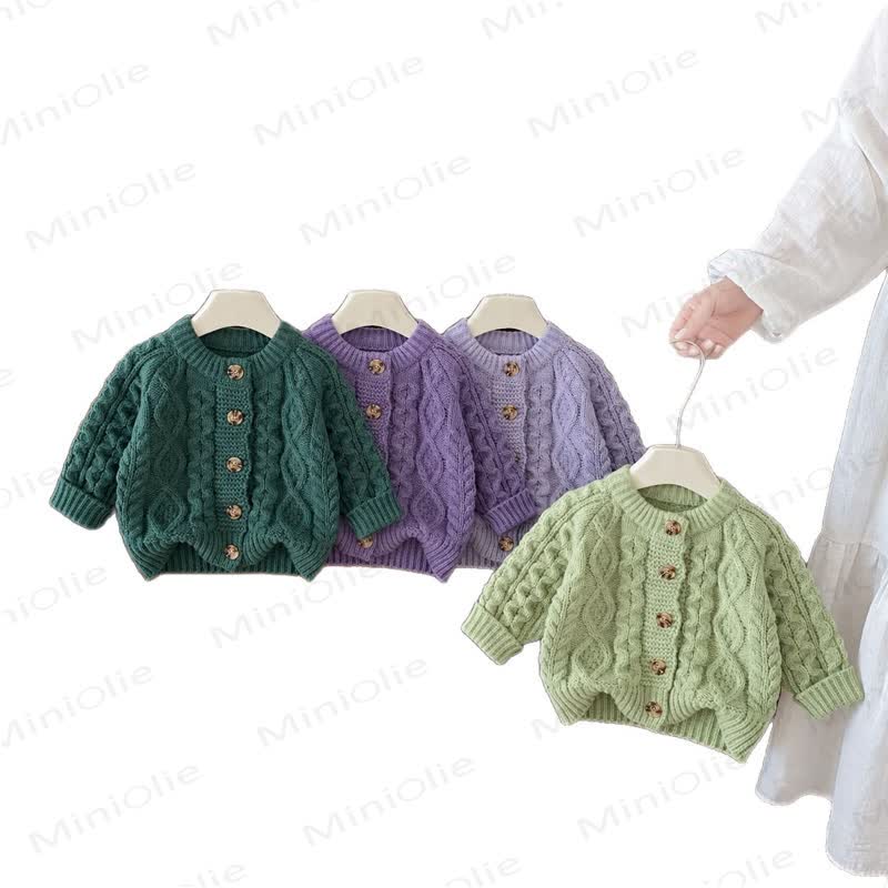 Baby Toddler Girl Ribbed Button Cardigan Sweater - image 2