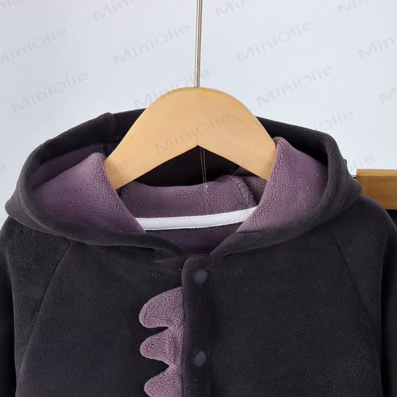Baby Dino Plush Fleece Hooded and Pants 2-piece Set - image 3