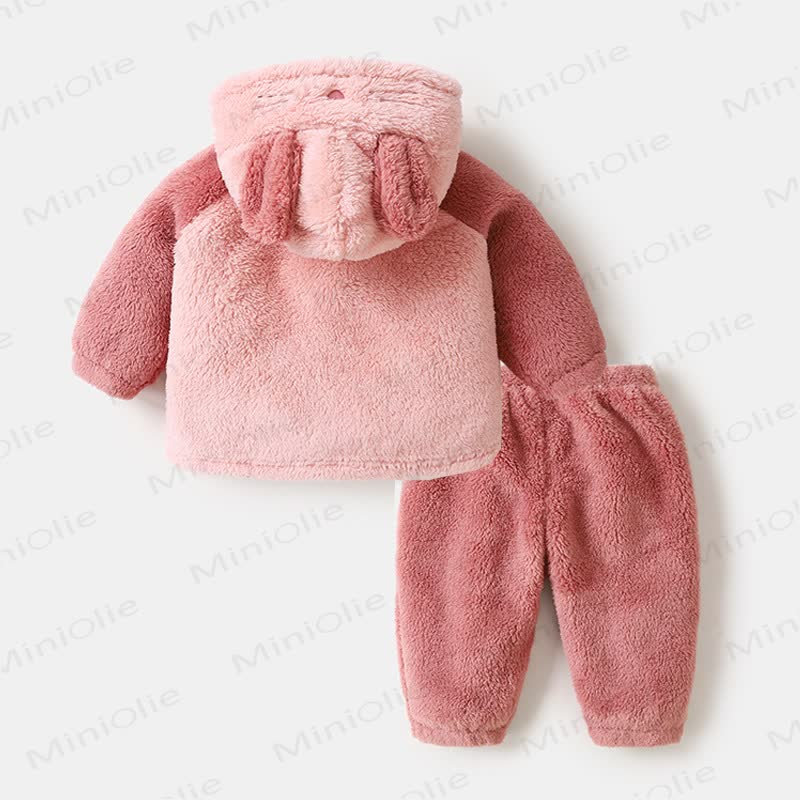 Baby Plush Animal Hooded Jacket and Pants 2-piece Pyjama Set - image 4