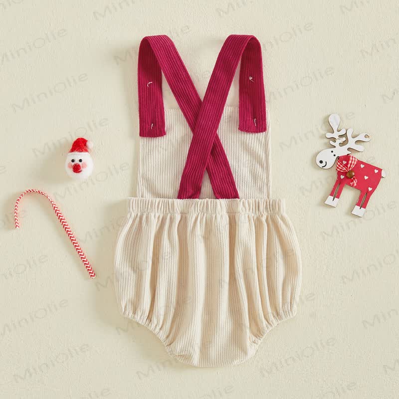 MY FIRST CHRISTMAS Baby Santa/Gingerbread Man Corduroy Suspender Bodysuit - image 3
