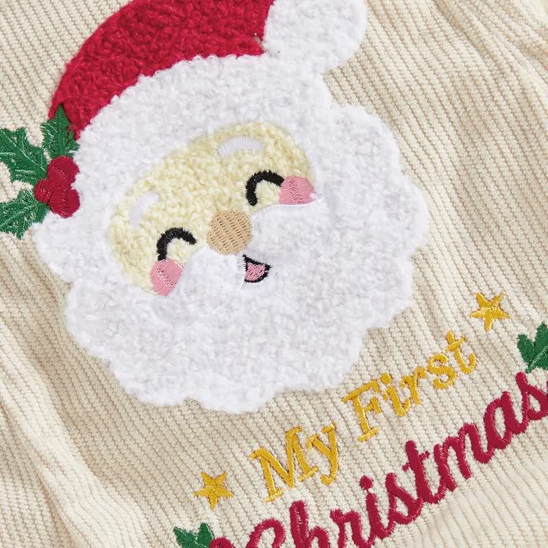 MY FIRST CHRISTMAS Baby Santa/Gingerbread Man Corduroy Suspender Bodysuit - image 6