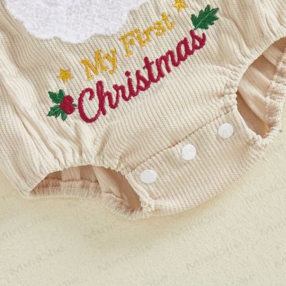MY FIRST CHRISTMAS Baby Santa/Gingerbread Man Corduroy Suspender Bodysuit - image 7