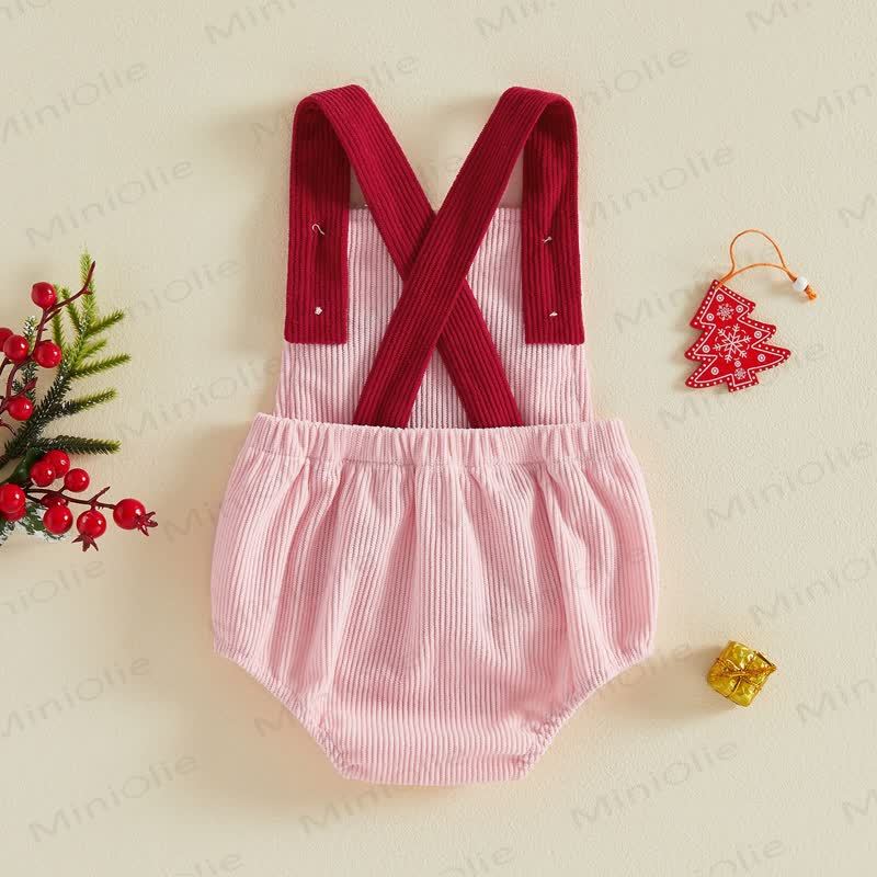 SANTA BABY Baby Girl Bow Ribbed Corduroy Pink  Bodysuit - image 4