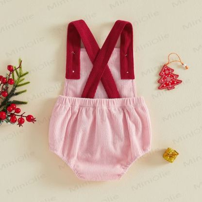 SANTA BABY Baby Girl Bow Ribbed Corduroy Pink  Bodysuit - image 4