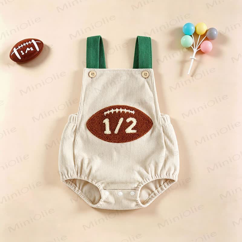 1/2 Baby Boy Basketball Rugby Baseball Corduroy Suspender Bodysuit - image 6