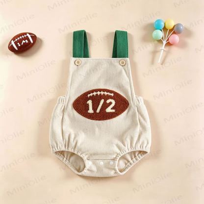 1/2 Baby Boy Basketball Rugby Baseball Corduroy Suspender Bodysuit - image 6