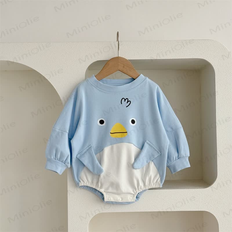 Baby Boy Penguin/Panda  Long Sleeve Bodysuit or White Leggings - Blue - 2-3T - image 2
