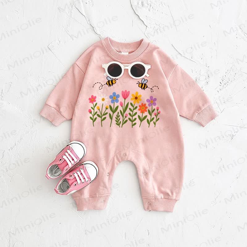 Baby Bee and Flower Pink Romper - Pink - 2-3T - image 1