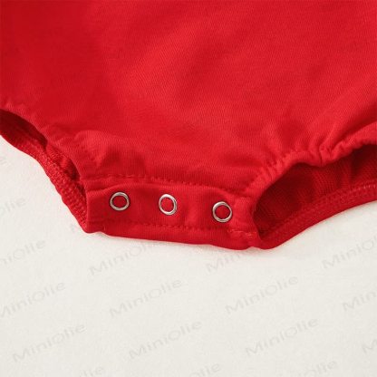 MY 1ST CHRISTMAS Baby Reindeer Red Bodysuit - image 3